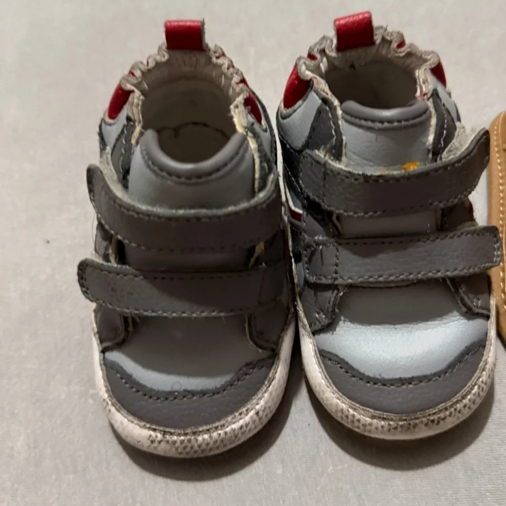 2pc 6-9months Baby Shoe Bundle - Soft Padded Sneakers & Boots